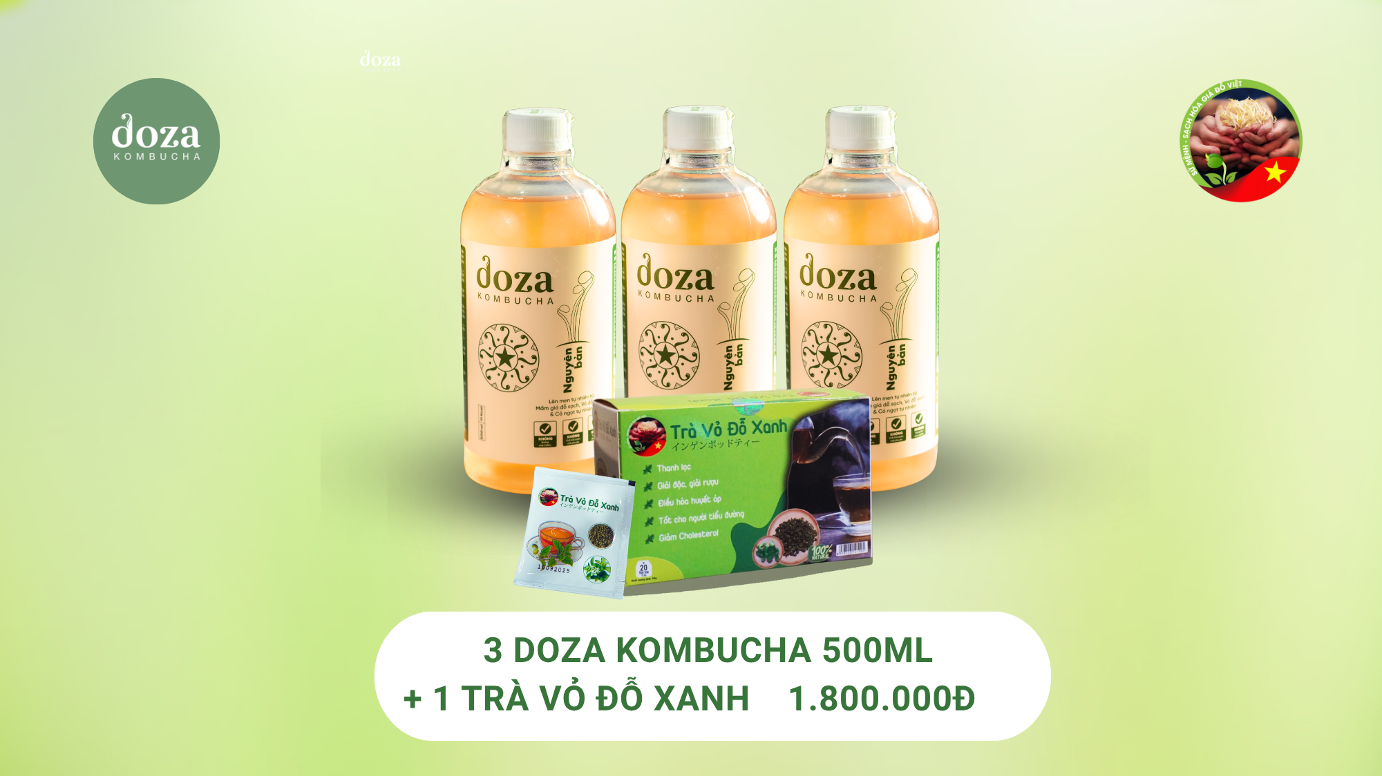 3 Doza + 1 Trà: Đầy hơi - Chướng bụng - Khó tiêu